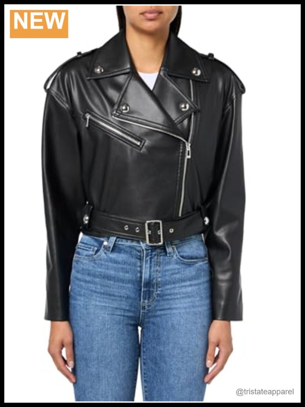 HUGO Women's Aridera Leather Biker Jacket
